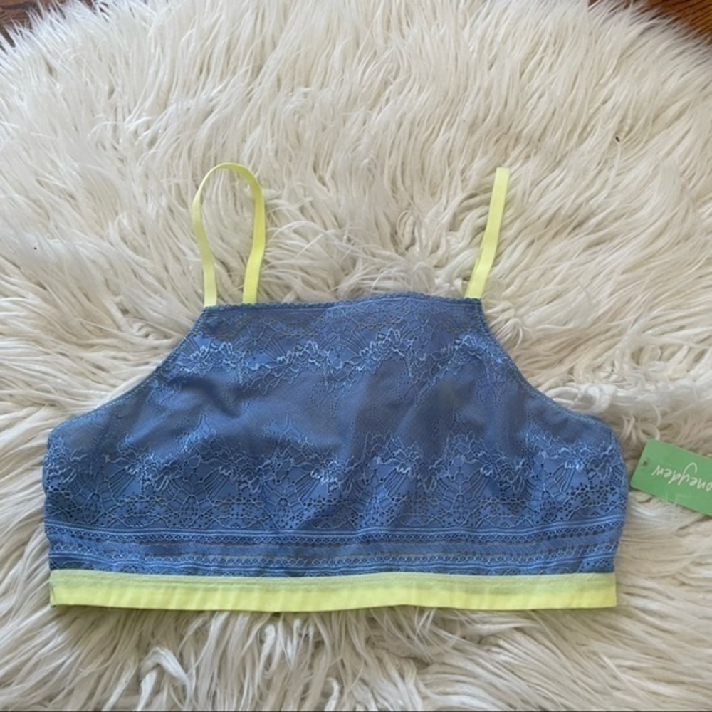 Honeydew lace bralette blue yellow‎ Size XL NWT